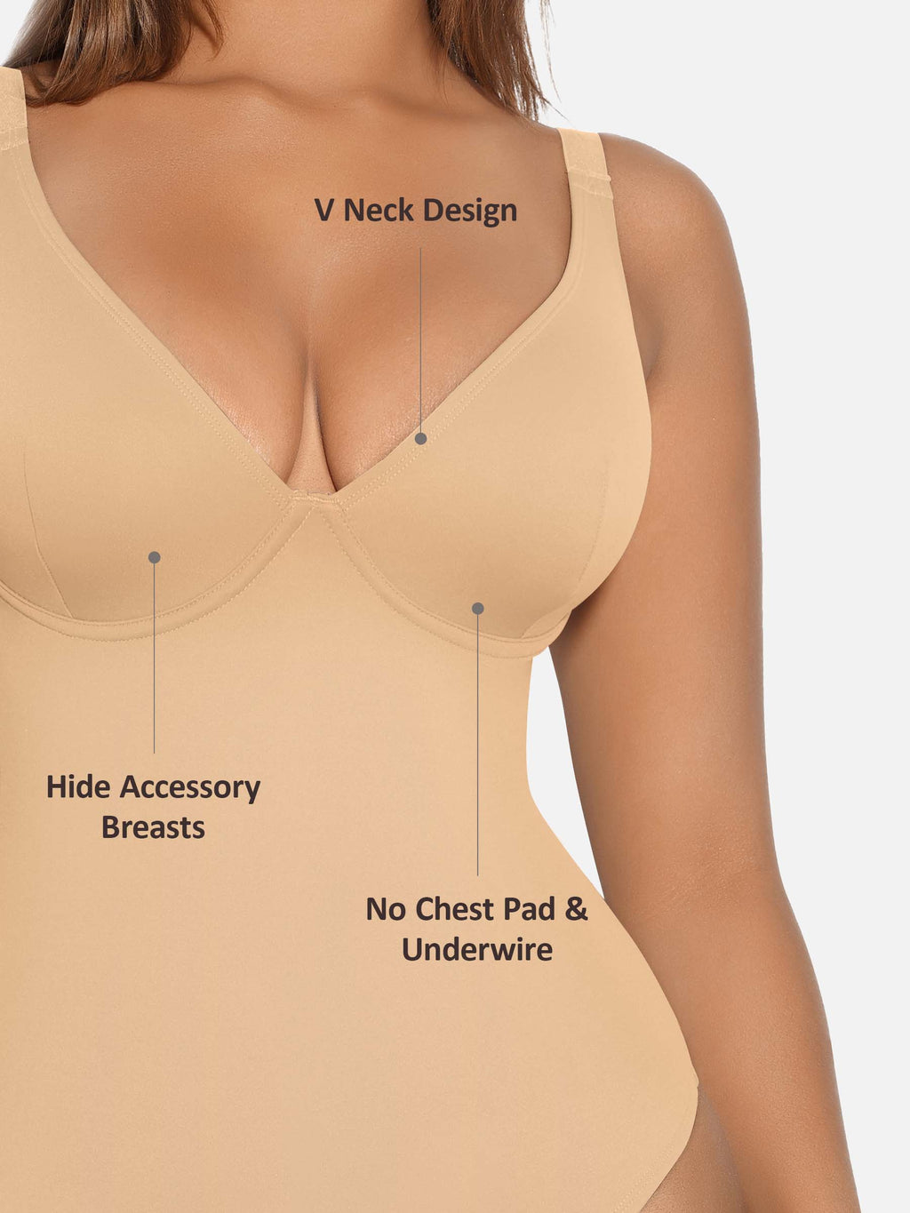 V-Neck Tummy Control Sculpt Bodysuit