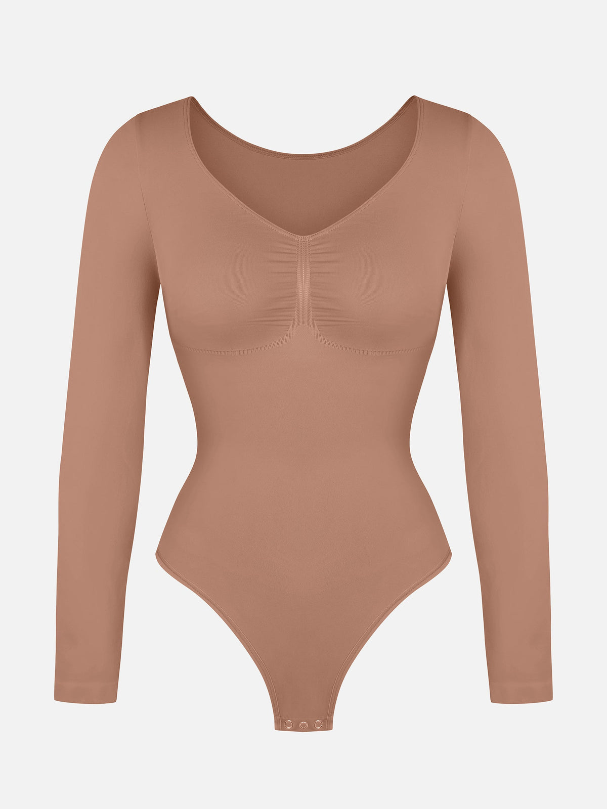 Seamless Long Sleeve Tummy Control Thong Bodysuit