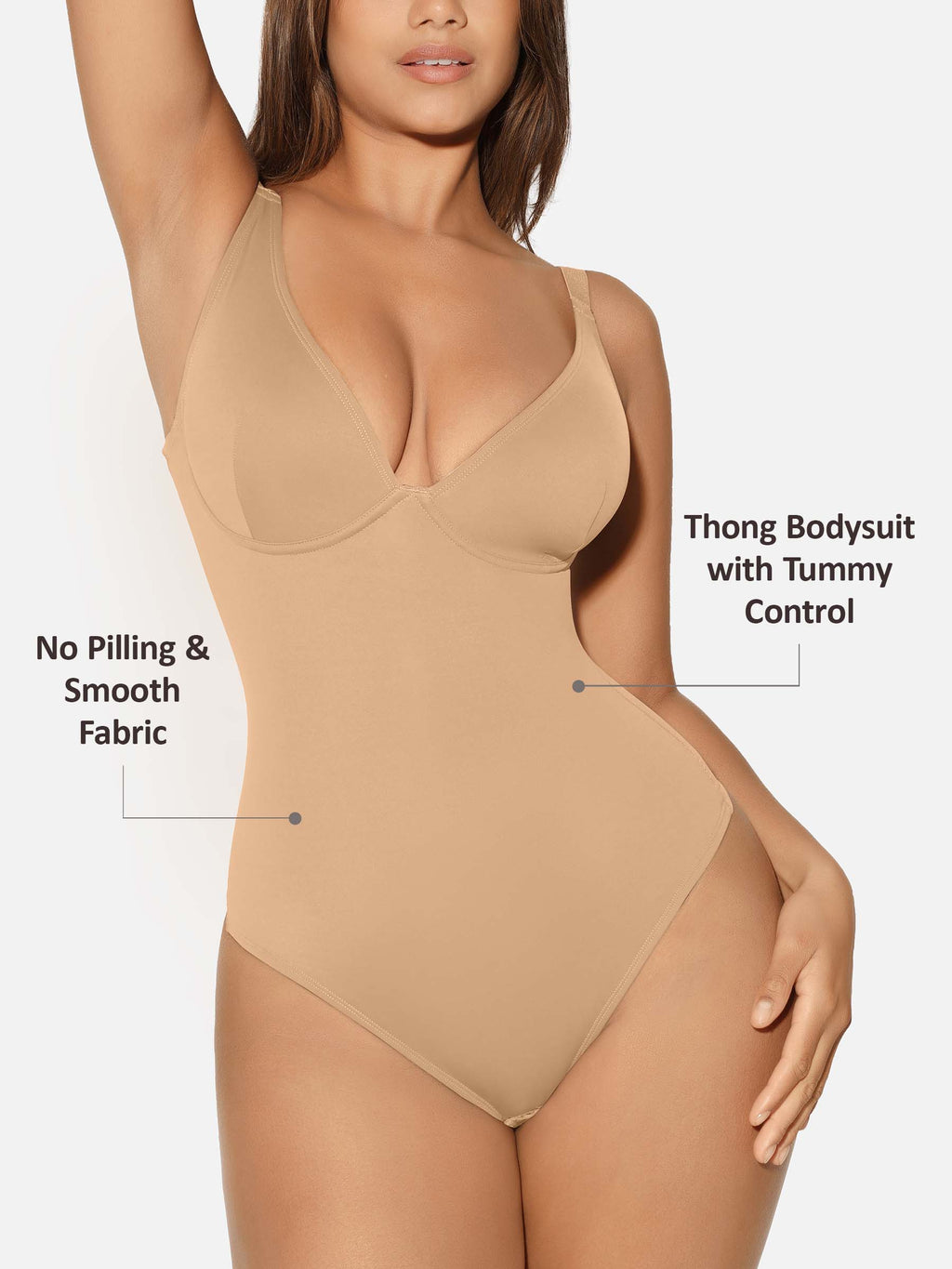 V-Neck Tummy Control Sculpt Bodysuit