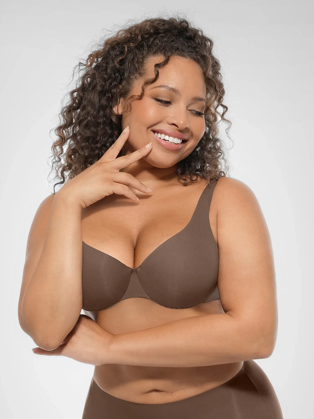 Adjustable-Strap Underwire Deep V-neck Bra