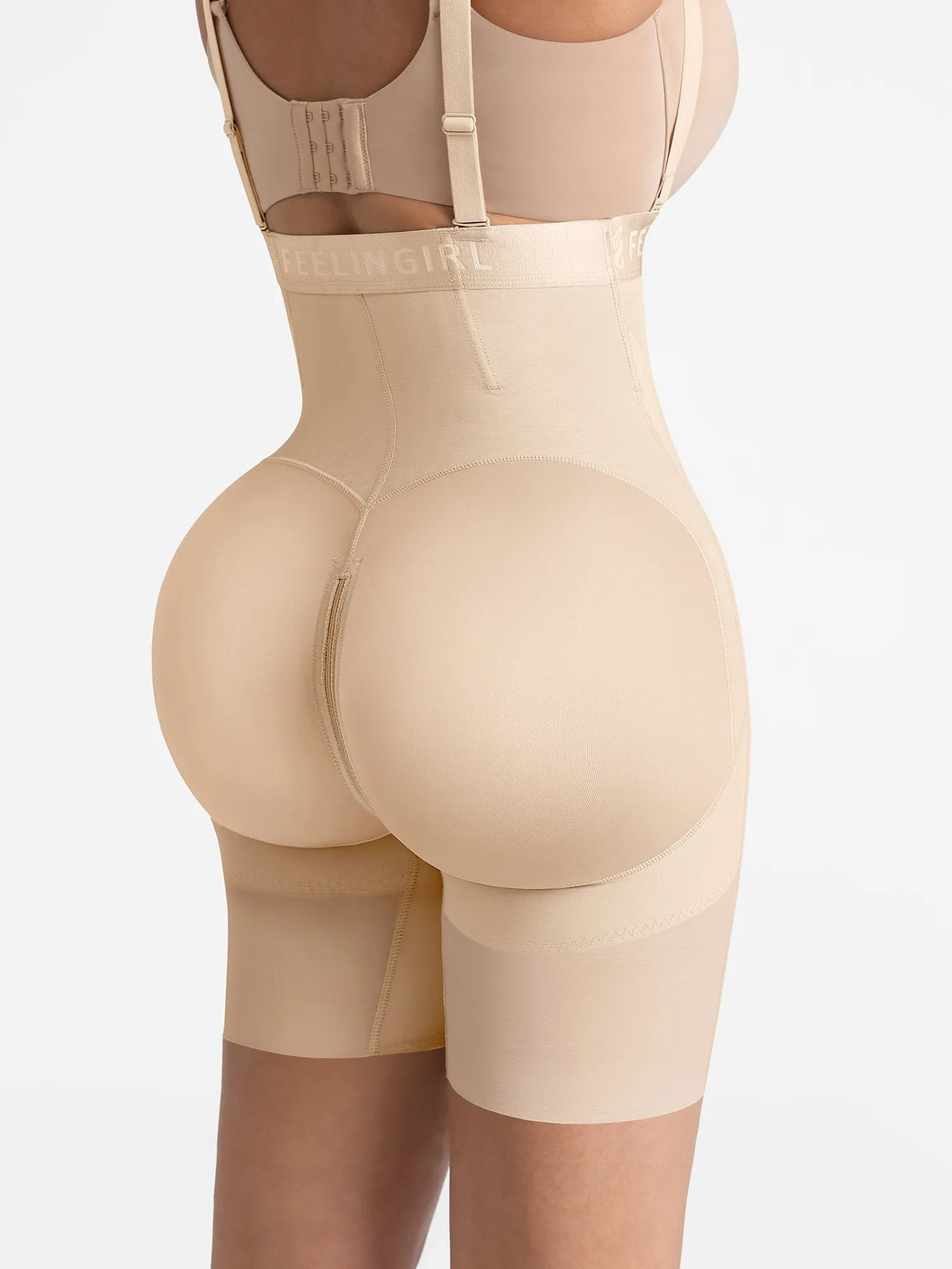 Wide V-neck Belt High-Waist Shaping Shorts