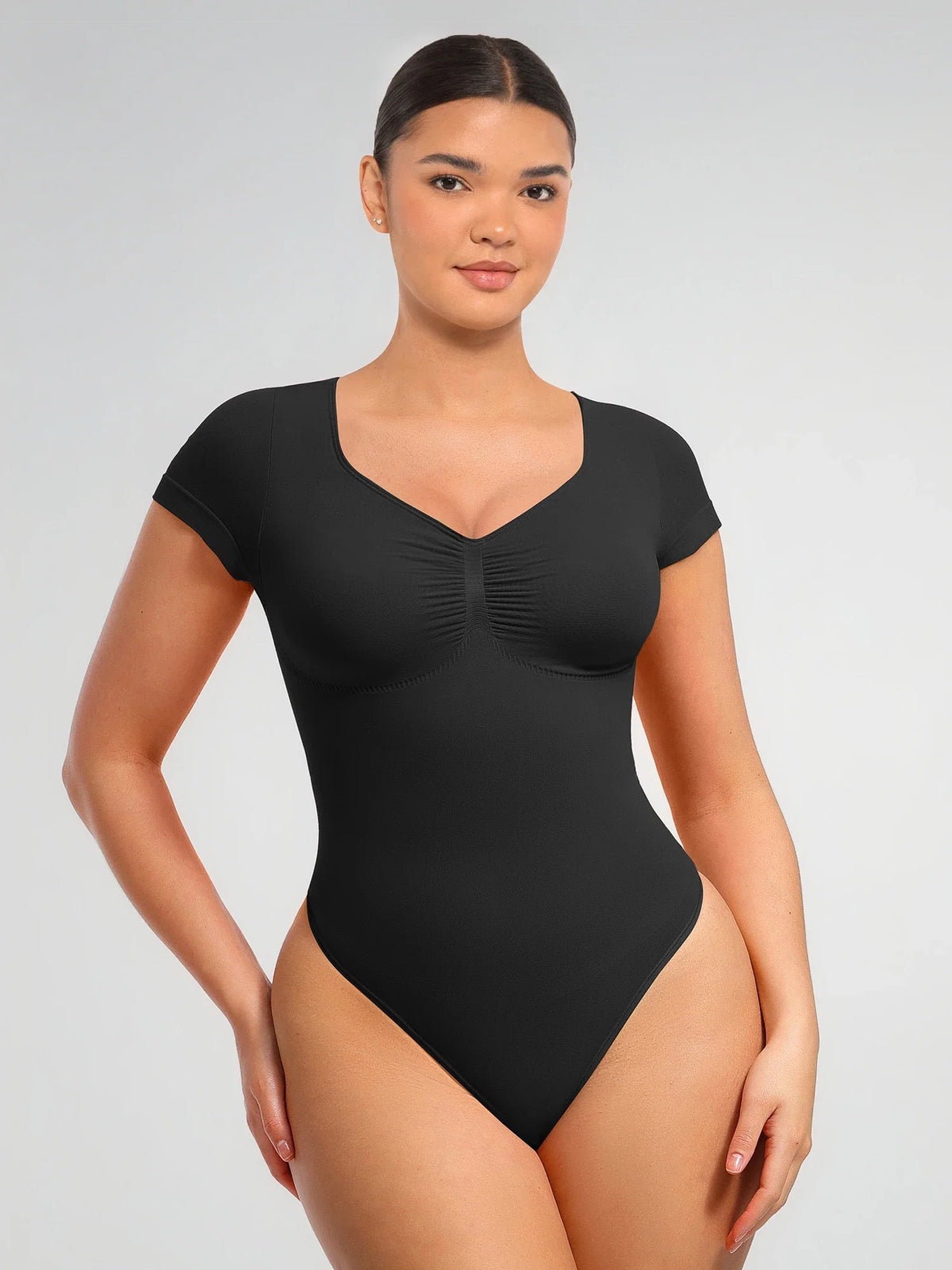 Tummy Control Seamless Short-Sleeve Bodysuit