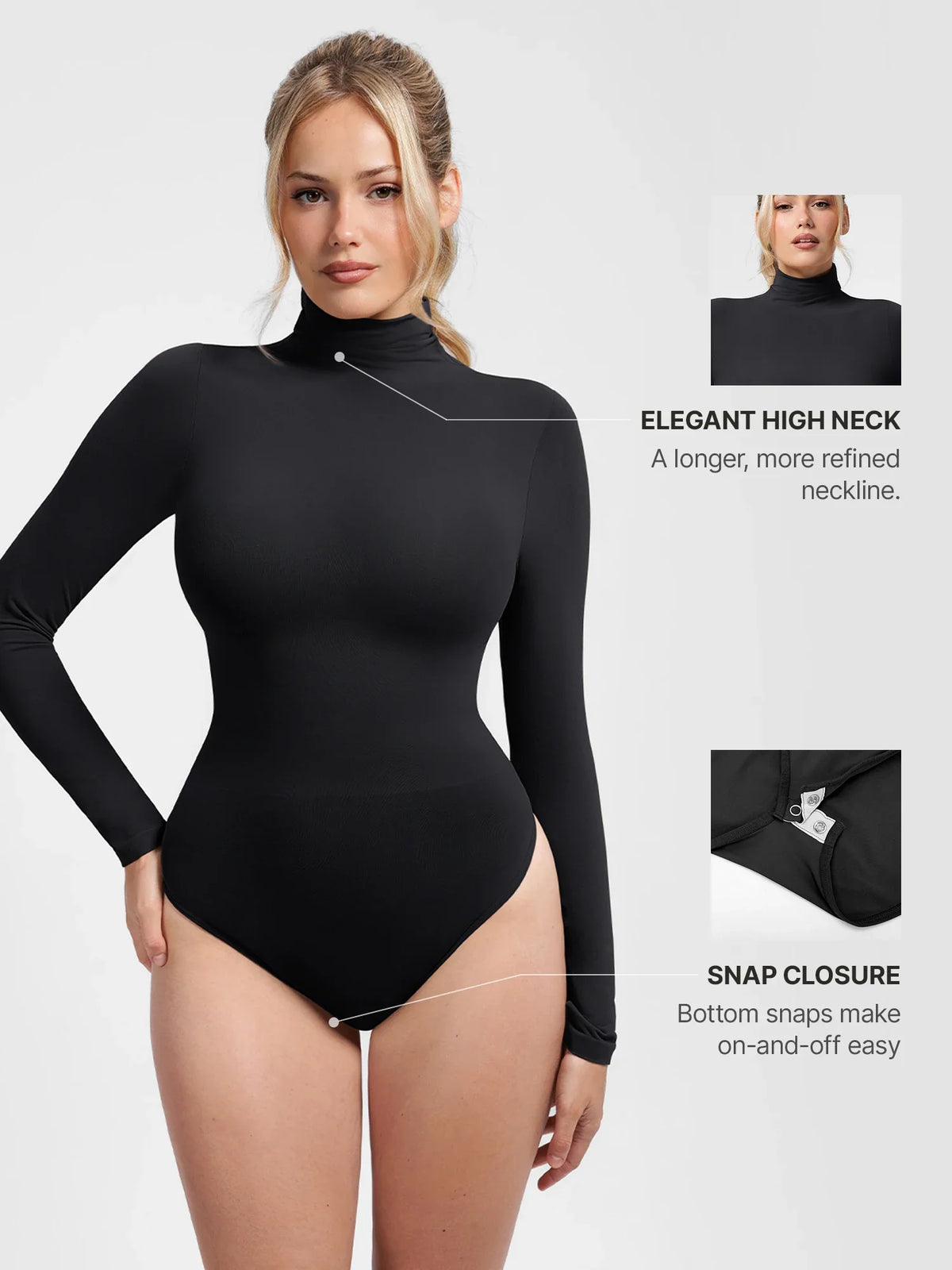Ultra-Soft Seamless High Neck Bodysuit