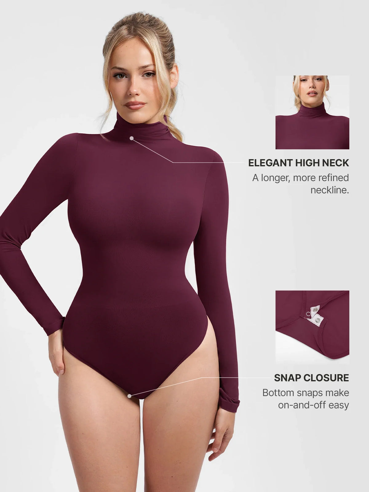 Ultra-Soft Seamless High Neck Bodysuit