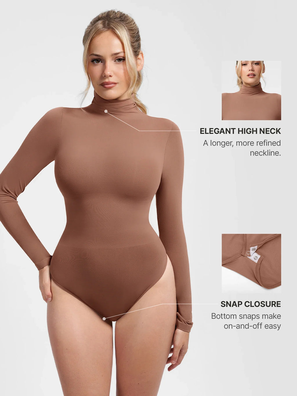 Ultra-Soft Seamless High Neck Bodysuit