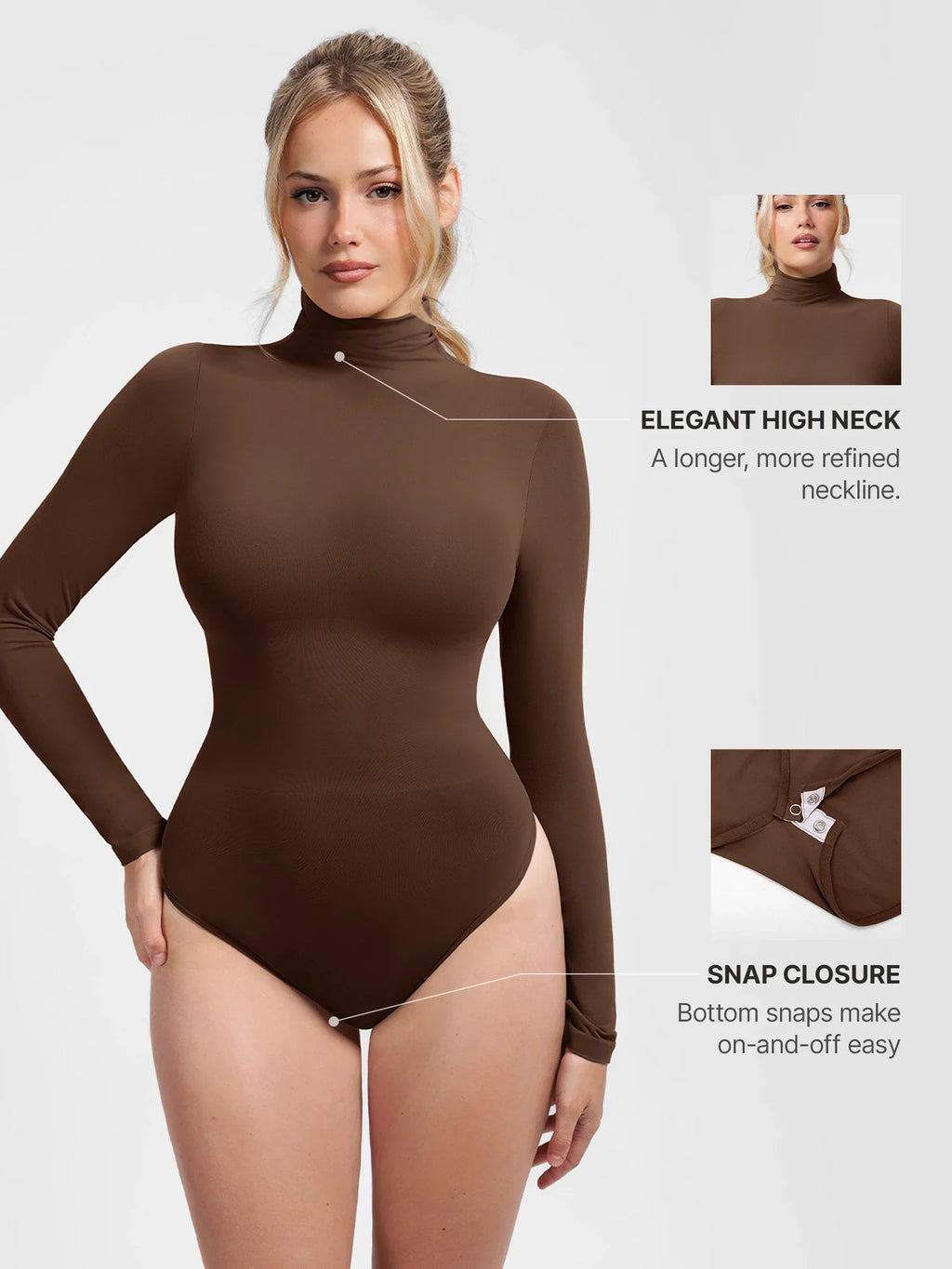 Ultra-Soft Seamless High Neck Bodysuit