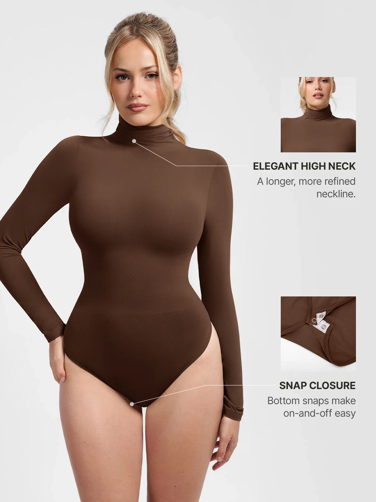 Ultra-Soft Seamless High Neck Bodysuit