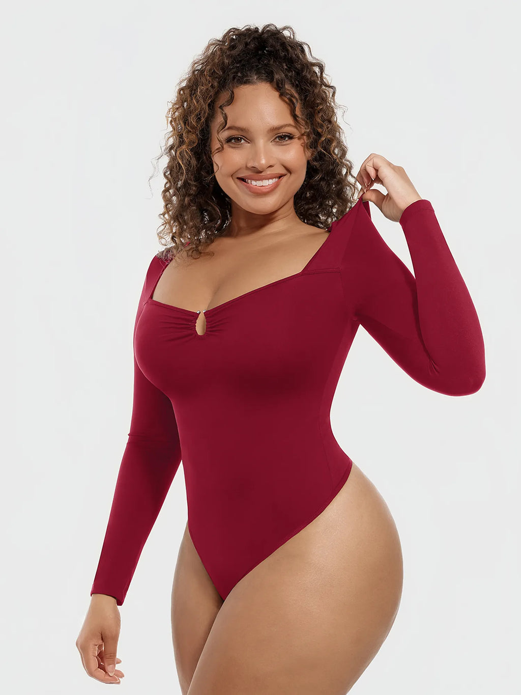 Ultra-Stretch Tummy Control Long-Sleeve Bodysuit