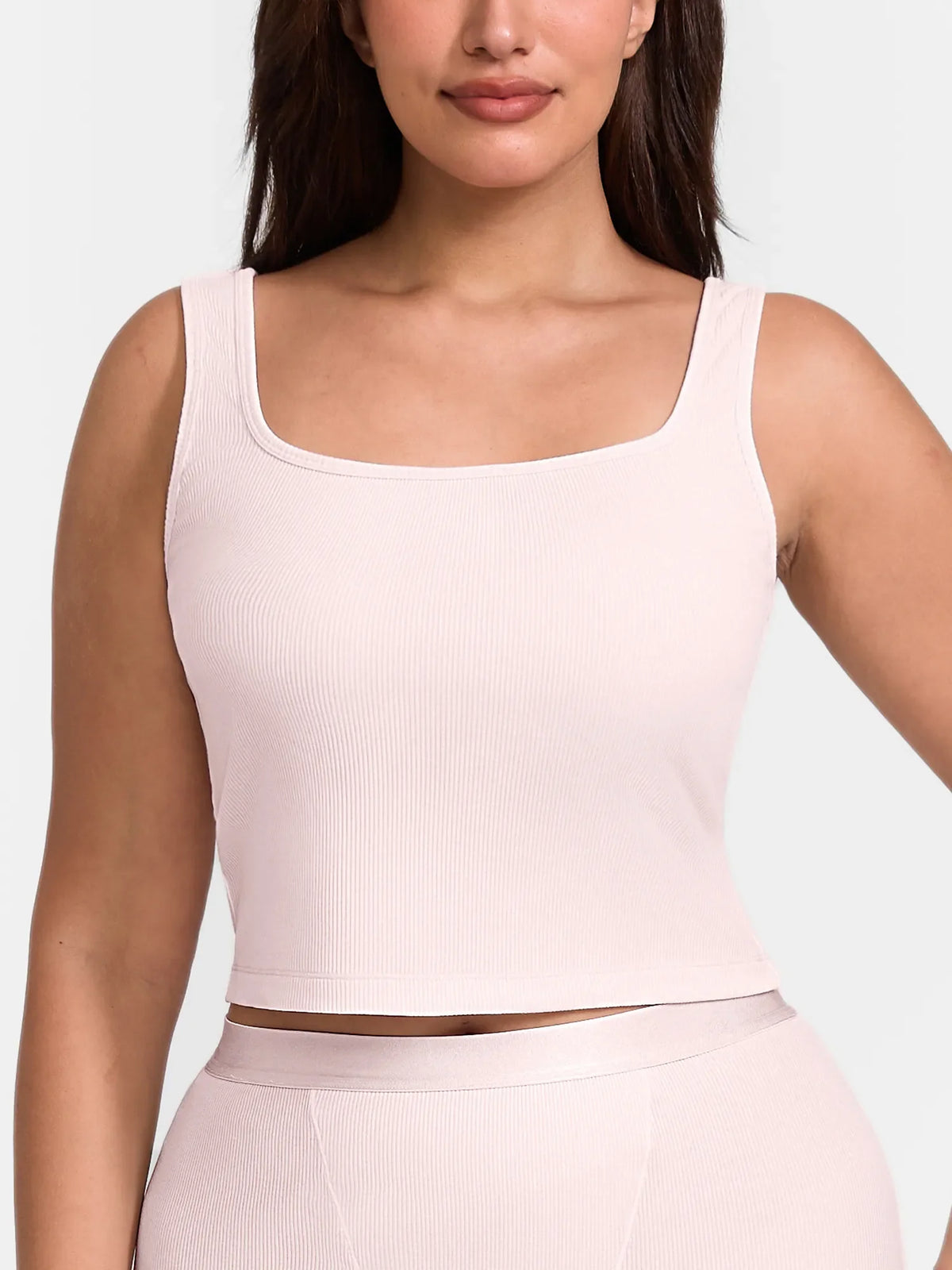 Ribbed Square-Neck Lounge Tank Top