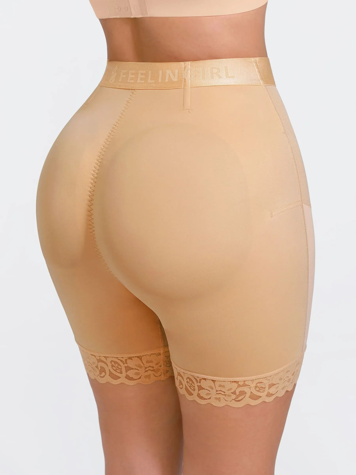 Front-Zip Mid-Waist Shaper Shorts