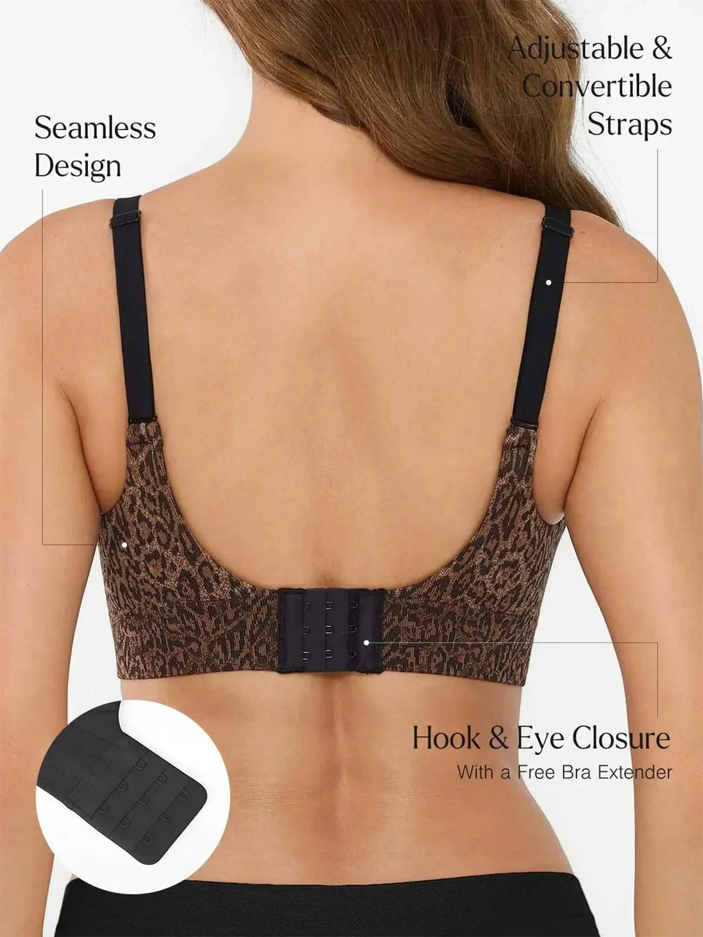 Popilush Seamless Wireless Leopard Shaping Push Up Bra